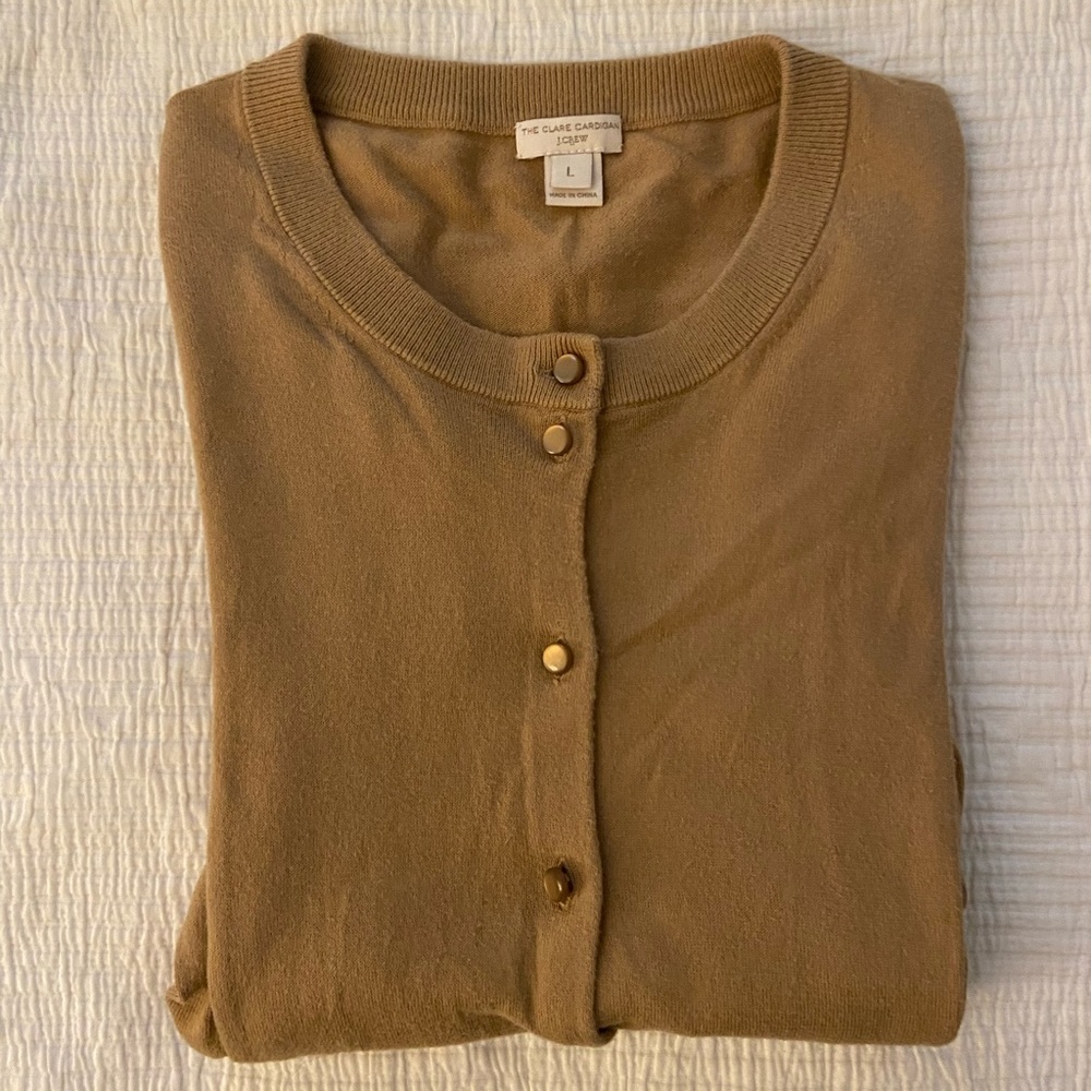 J crew mustard cardigan